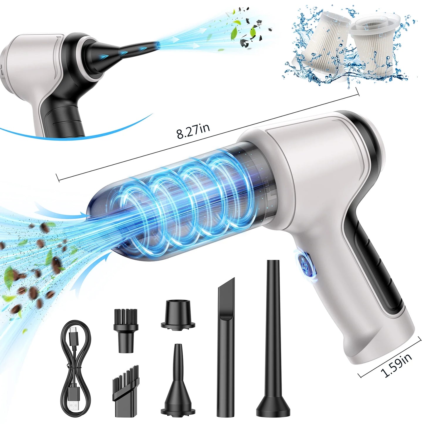 Car Vacuum Cleaner,Cordless 120W/12000PA Powerful Sutions Multi Functional Handheld Vacuum Lightweight for Car,Home