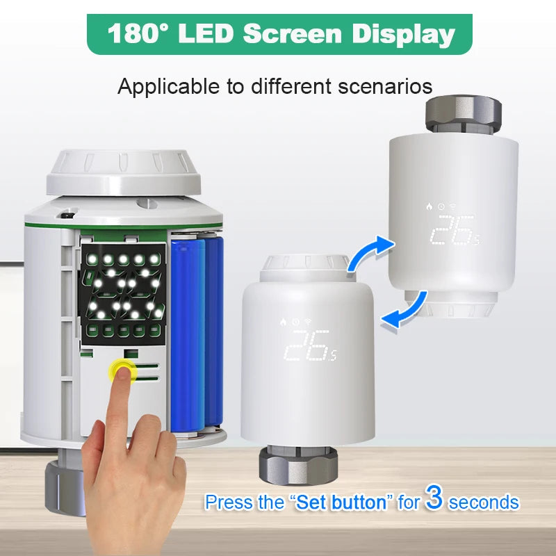 Tuya Smart Home Wifi Thermostatic Valve Radiator Smart TRV Radiator Head Valve Wifi Thermostat Alexa Google Home Smart Life