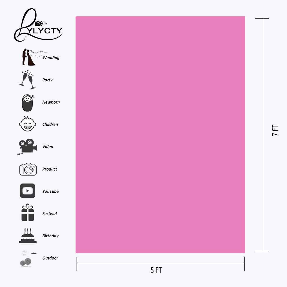 5X7Ft Photography Studio Non-Woven Backdrop Millennium Pink Backdrop Solid Color Backdrop Simple Background