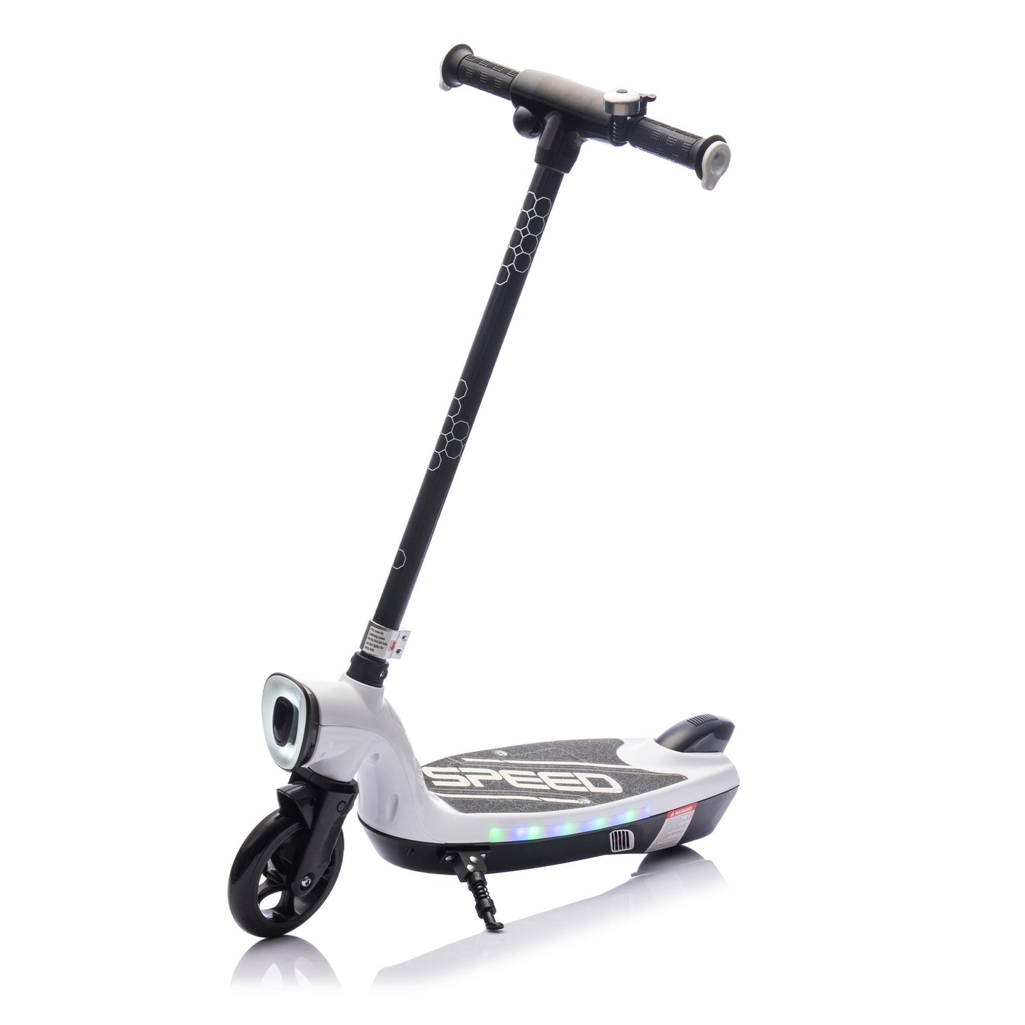 Kids Electric Scooter - 5.59-6.84 MPH, LED Lights, Rear Brake, Kickstand, Bell, Ages 6+