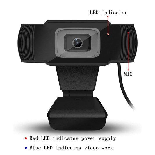 720P HD Webcam with Mic Rotatable PC Desktop Web Camera Cam Mini Computer Webcamera Cam Video Recording Work in Stock