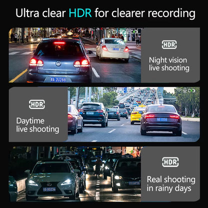 10-Inch for Car Touch Screen Video Recorder Rearview Mirror Dash Cam Front and Rear Camera Mirror DVR （Rear Camera Optional）