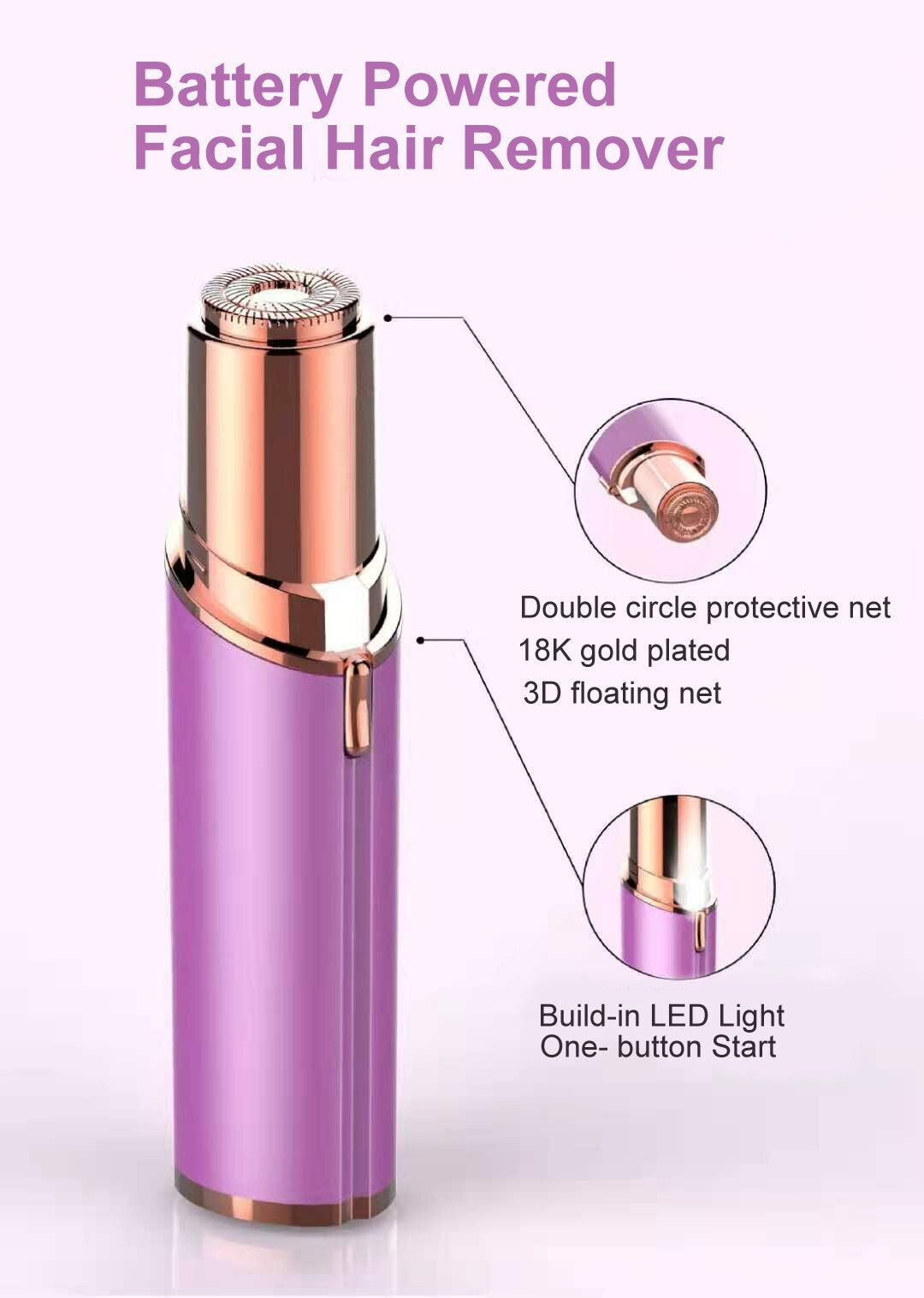 Facial Hair Removal for Women USB Rechargeable Electric Shaver & Bikini Trimmer