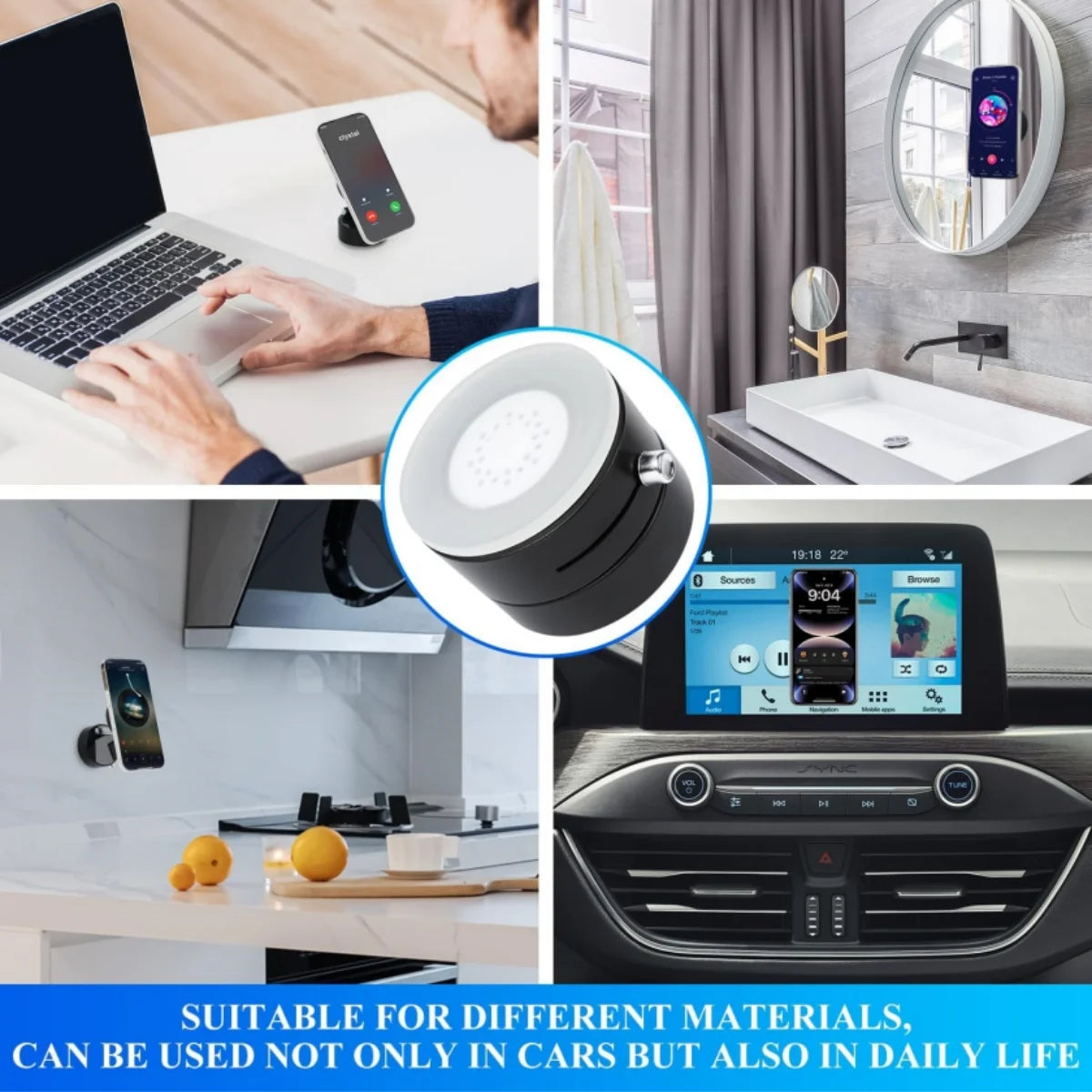Cell Phone Holder Vacuum Magnetic Adsorption for Mount Convenient Folding Suction Cup Household Lazy Holder for Multi-Purpose Scenes