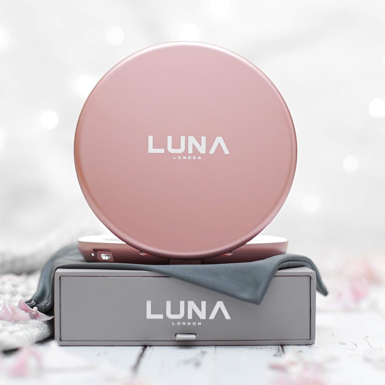 Compact Travel Mirror | Travel Makeup Mirror with Light | LED Lighted Vanity Mirror with 3 Light Modes | 7X Magnification Folding Portable & Rechargeable (Rose Gold)