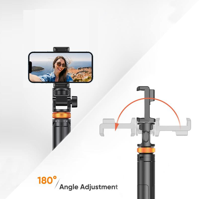 62" Phone Tripod & Selfie Stick: Remote, Stable, iPhone/Android, iPhone 13-16