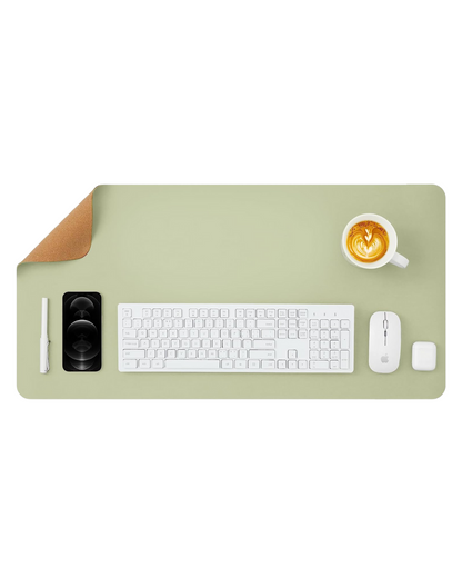 Cork Dual-Sided Desk Mat - Large Office & Home Desk Pad for Organization