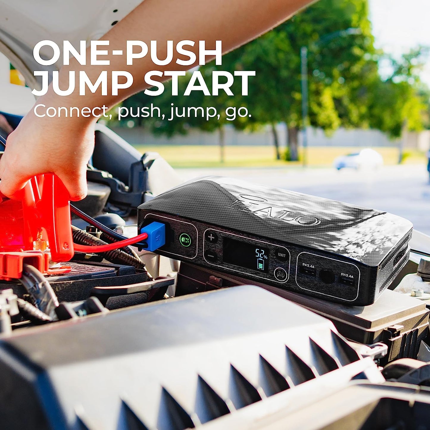 Bolt Air 58830 Portable Car Battery Jump Starter | 100 PSI Air Compressor, 58.8Wh USB Power Bank, Emergency Floodlight & Charger, Jumps Cars Suvs & Trucks, Inflates Tires, TSA Approved — Black