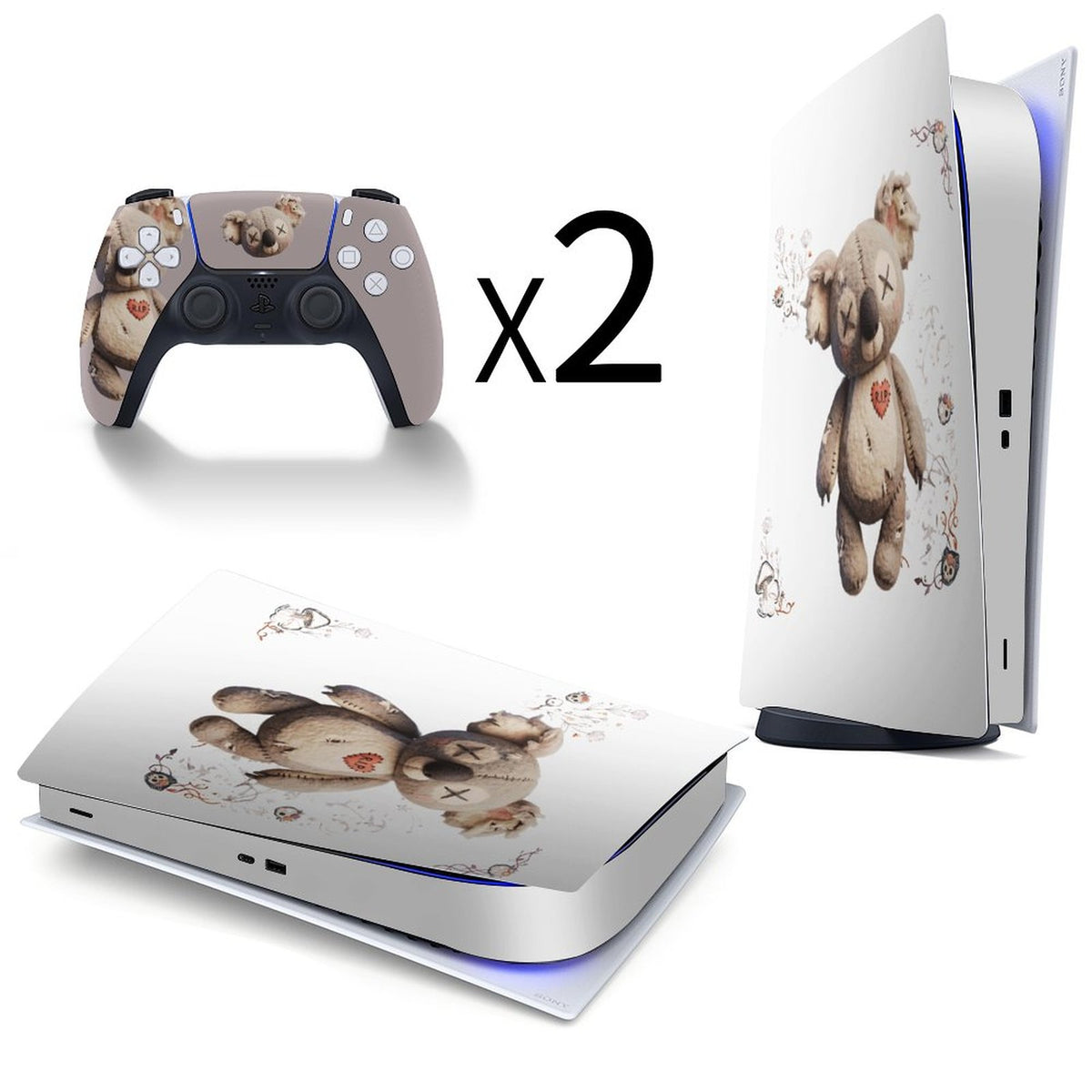 Console Skin Kit – Cursed Cuddles – Compatible with PlayStation 5 Digital Edition