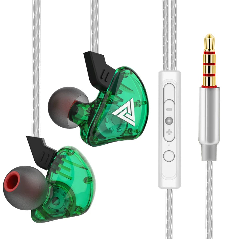 Original QKZ AK6 Copper Driver Hifi Wired Earphone 3.5MM Race Sport Headphone Bass Stereo Headset Music Earbuds in Ear with Mic