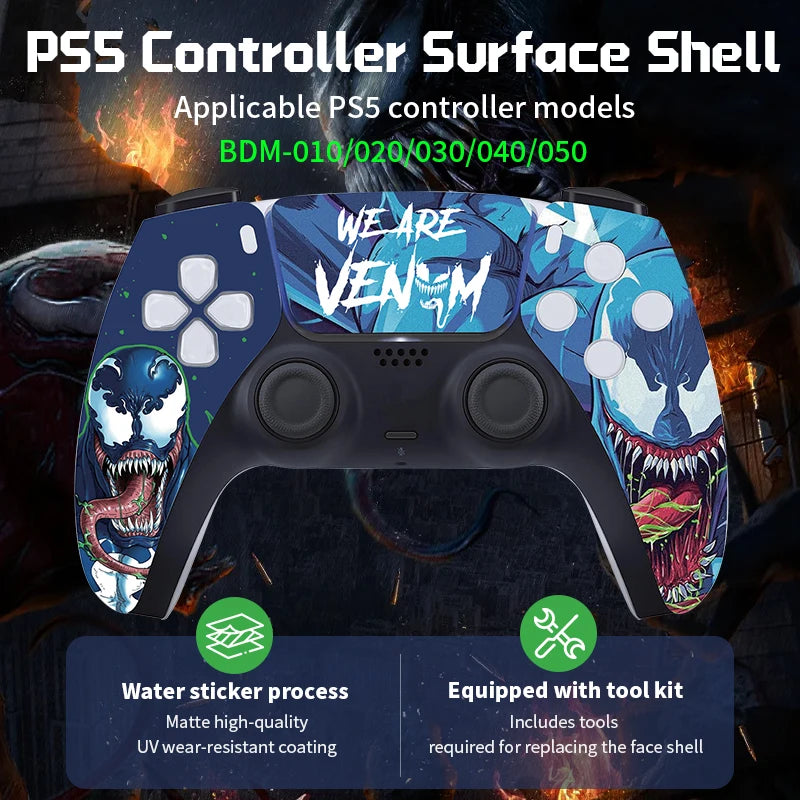 Limited Venom for PS5 Controller Case Touchpad Gamepad Cover Replacement Front Back Panel Controller Box for BDM-010/020/030/040
