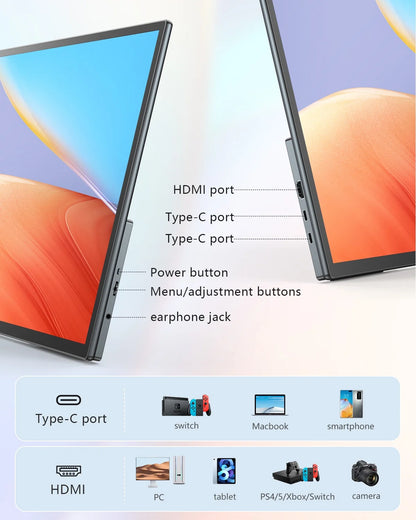 21.5 Inch Computer Monitor 120Hz Portable Monitor Touchscreen 1080P