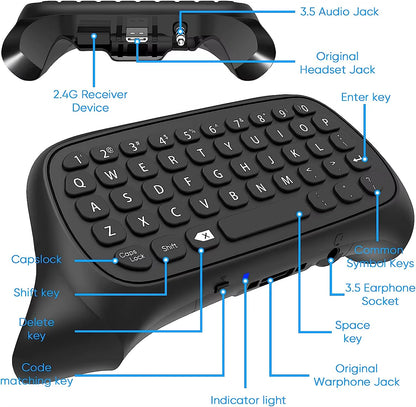 Wireless Chatpad Bluetooth Gaming Keypad Controller Keyboard Built-In Speaker,3.5Mm Audio Jack for /One/One S