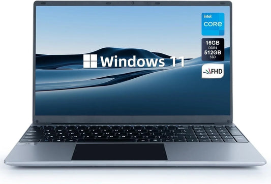 15.6 Inch Laptop, 16GB RAM 512GB ROM, Intel Celeron Quad-Core ,N5095,1080P FHD, 38000Mwh Battery, Windows 11 Laptop Computers Support Wifi, Bluetooth, Type-C, TF Card