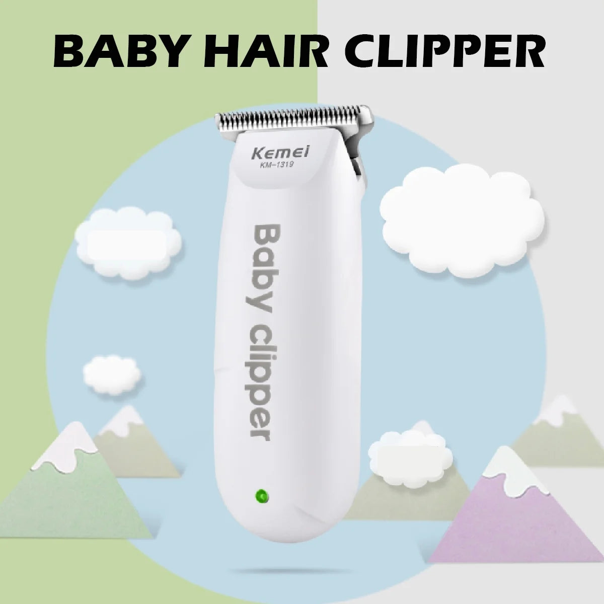 Baby Hair Clippers KM-1319 Mini Portable Electric Baby Hair Trimmer USB Rechargeable Hair Clipper Kids Hair Cutting Quiet Infant Household Shaver