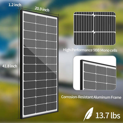 100 Watt Monocrystalline Solar Panel with Half-Cut Cell Technology for Off-Grid Systems