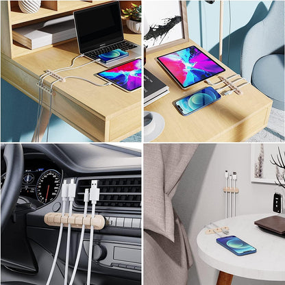 Cable Holder Clips, 3-Pack Cable Management Cord Organizer Clips Silicone Self Adhesive for Desktop USB Charging Cable Nightstand Power Cord Mouse Cable Wire PC Office Home