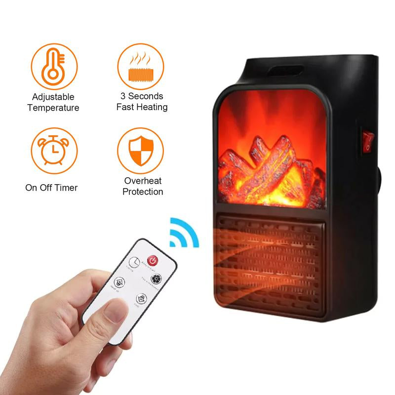 Heater Wall Outlet Small Space Heater with Adjustable Thermostat, Programmable 12-Hour Timer, Auto Shut off - Quiet, Space-Saving, Ceramic