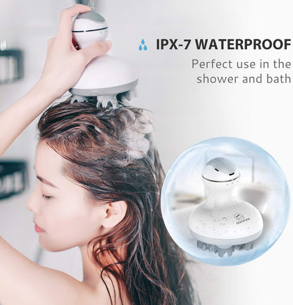 Electric Cordless Hair Scalp Massager with Kneading 84 Massage Nodes, Handheld Portable Head Scratcher Massager for Hair Growth, Deep Clean and Stress Relax, Gifts for Men Dad