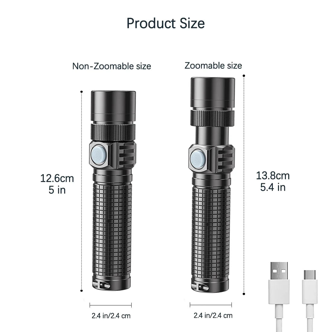 10000 Lumens Rechargeable Flashlights, Powerful Flashlight for Home Hiking Hunting Camping, Zoomable Outdoor LED Handheld Flashlights