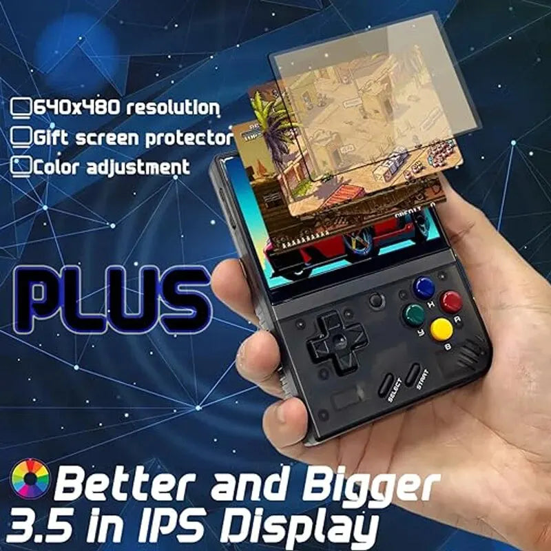 Mini plus Game Console 3.5Inch IPS Screen Retro Gaming Console 3000Mah Game Console Video Player for  Mini plus V3