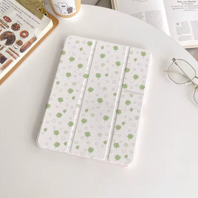 Lucky Four-Leaf Clover Smart Case for Ipad Air 6 Case Ipad 10Th Gen Air 5 4 10.9 Pro 11 12.9Inch Ipad 10.2 7Th 8Th 9Th 9.7 5/6Th