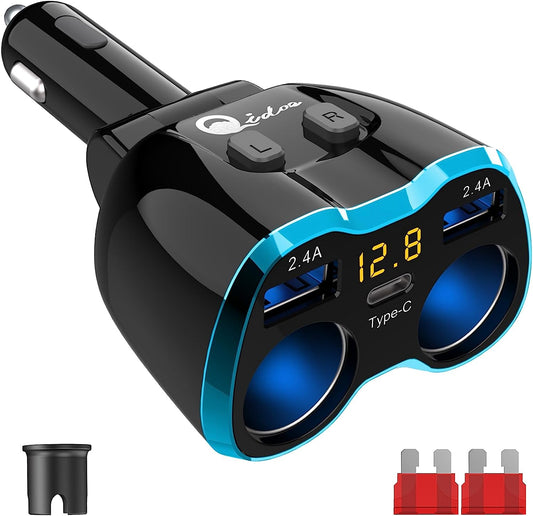 Cargador De Carro Adaptador 2 Socket 2.4A 2 Usb Coche Para Phone Tablet