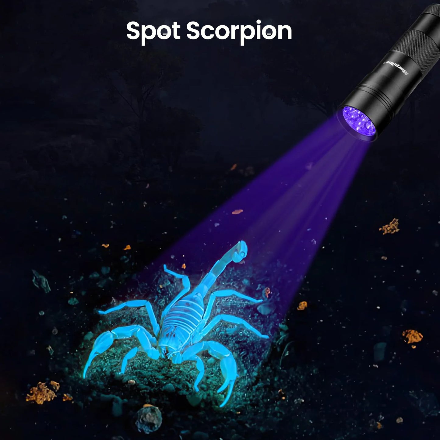 2 Pcs Multifunctional UV Flashlight 12Leds Ultraviolet Blacklight Pet Dog Stain & Urine Detector Light Torch Ultra Violet Flashlight - 3.8*1.2*1.2Inches