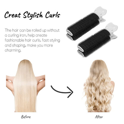 2 Pcs Volumizing Hair Root Clip, Hair Volume Curler Clips, Fluffy Hair Volumizing Clips, Hair Styling Tool for DIY Curly Hair(Black)