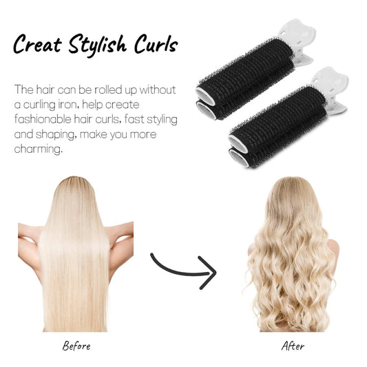 2 Pcs Volumizing Hair Root Clip, Hair Volume Curler Clips, Fluffy Hair Volumizing Clips, Hair Styling Tool for DIY Curly Hair(Black)