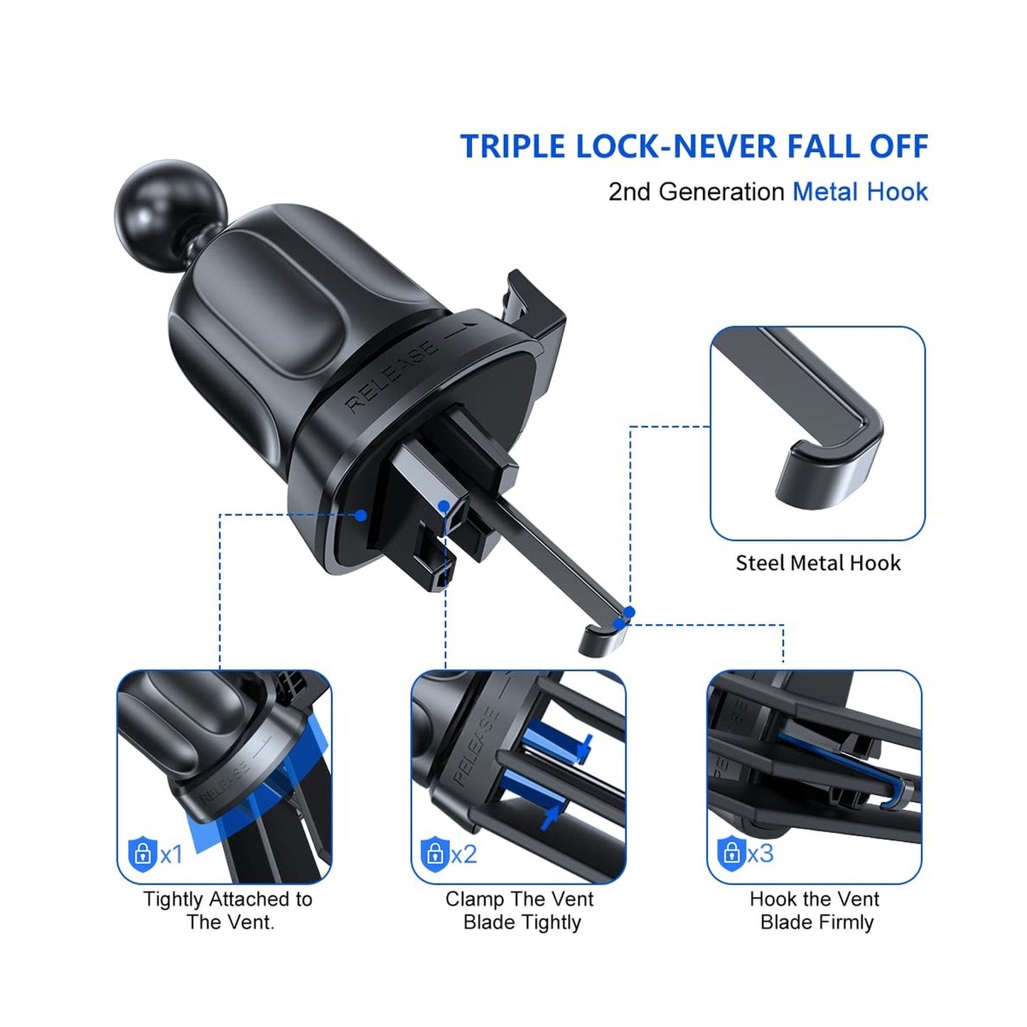 [Upgraded-2Nd Generation] Miracase Universal Phone Holder for Car, Air Vent C...