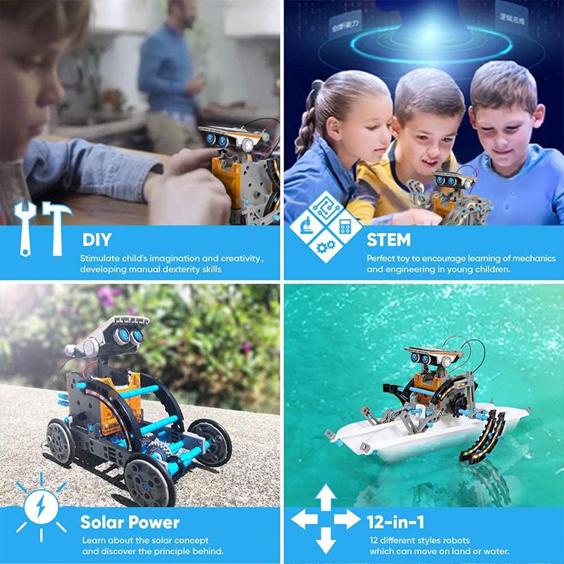 12-in-1 Solar Robot STEM Kit - Educational Science Toy for Kids Ages 8-13