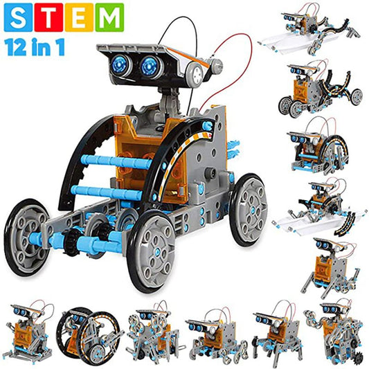 12-in-1 Solar Robot STEM Kit - Educational Science Toy for Kids Ages 8-13