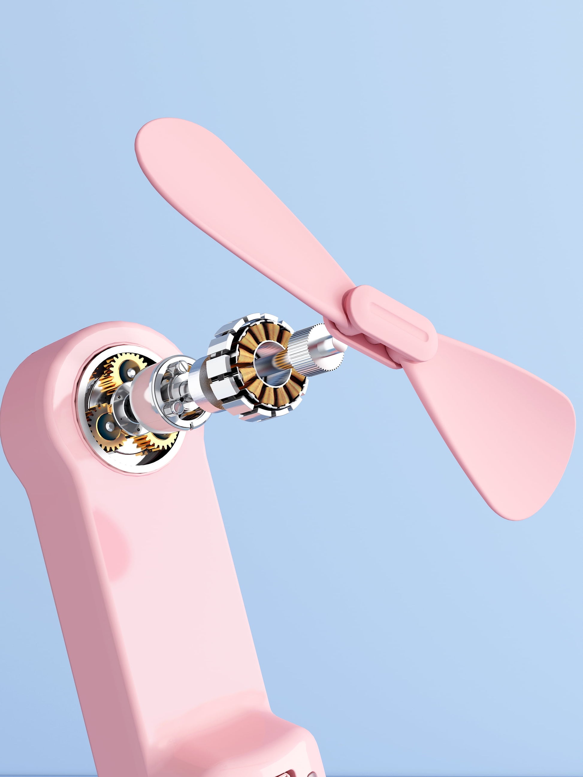 Slim Portable Fan, Thin Handheld Fan, USB Rechargeable Mini Personal , 3-Speed Foldable Small Travel Fan with Power Bank and Flashlight