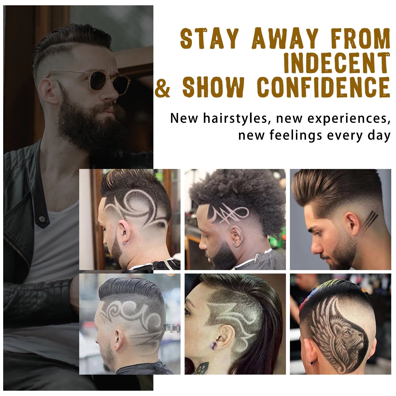 Hair Clippers for Men Cordless Trimmer Haircut Machine Kit, Black