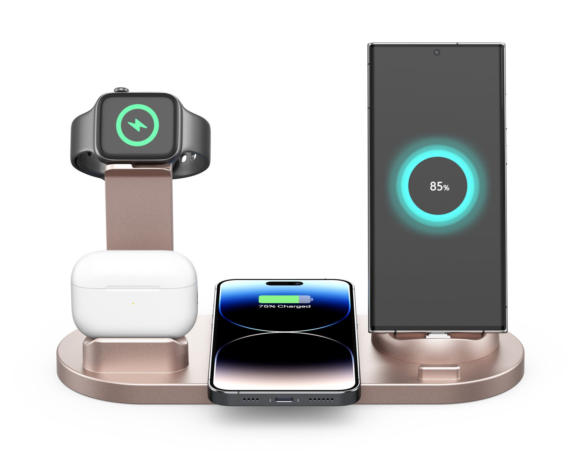 3-in-1 Wireless Charger: Phone, Watch, & Earbuds Charging