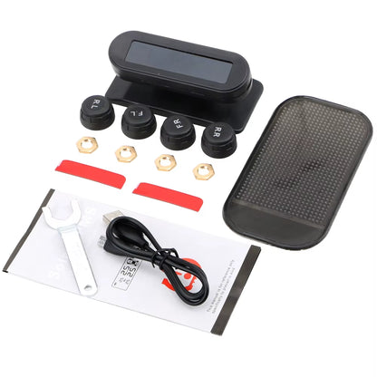 Tire Pressure Monitoring System Temperature Warning New C External Battery Version Sensors Solar TPMS Car Tyre Pressure Monitor