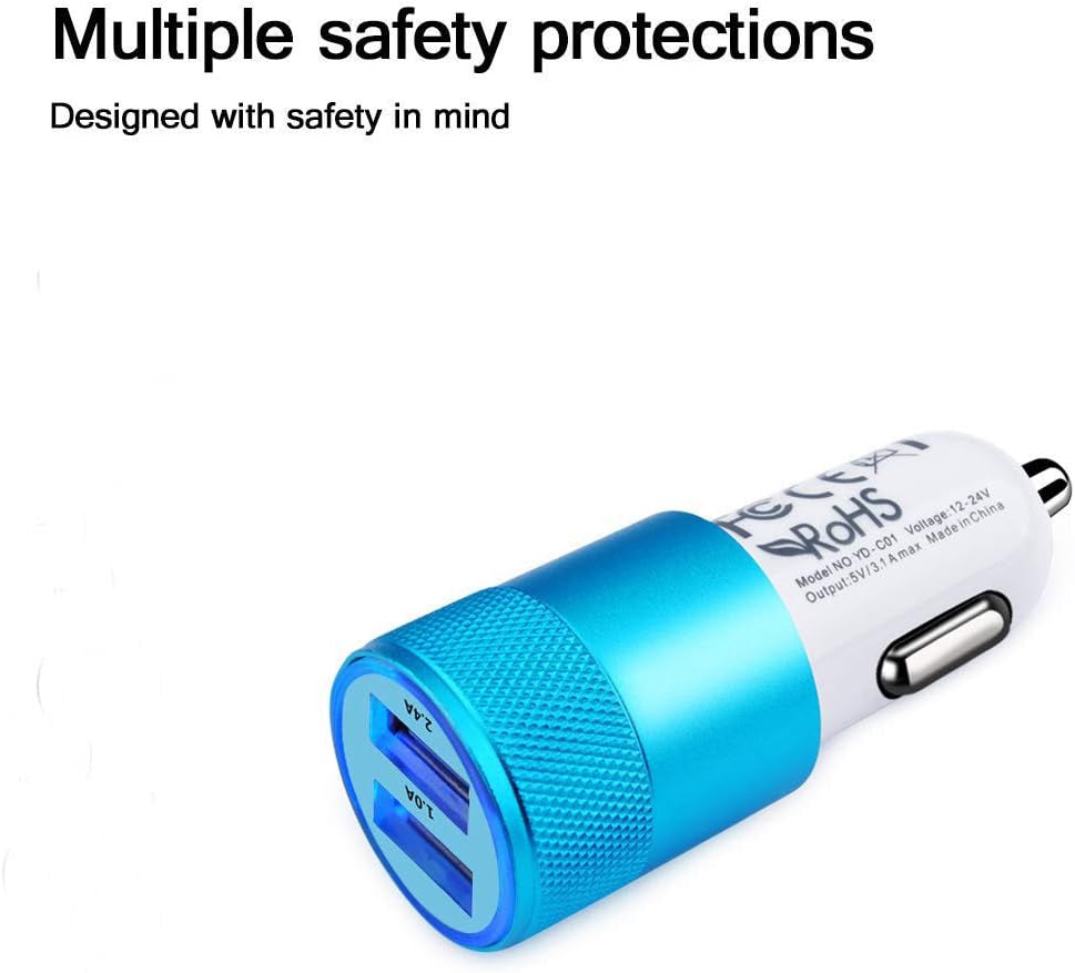 Car Charger,  3.4A 2 Pack USB Smart Port Charger Compatible with Iphone 16 15 14 13 12 11 SE X 8 7 Pro, Pro Max, Plus, Samsung Galaxy S24 S23 S22 S21 S10 plus Note 20, LG, Pixel, Ipad Pro