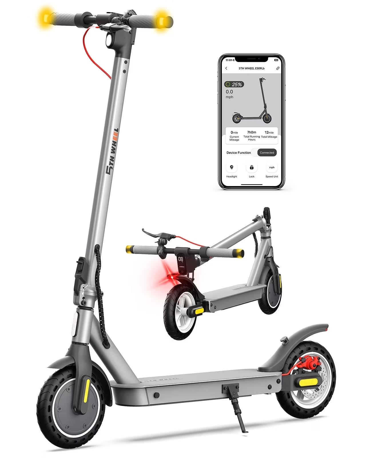 W09S 350W Electric Scooter with Turn Signal, 8.5” Solid Tires, 18Mph & 20Miles Range, Folding Commuting E-Scooter for Adults with APP Control