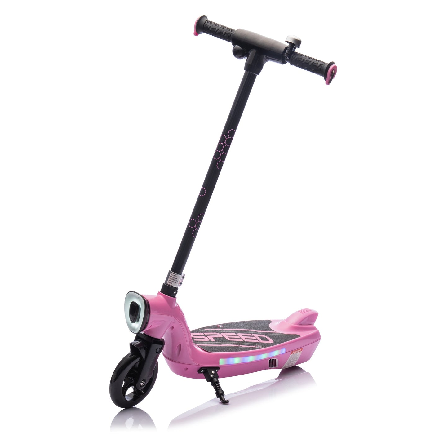 Kids Electric Scooter - 5.59-6.84 MPH, LED Lights, Rear Brake, Kickstand, Ages 6+