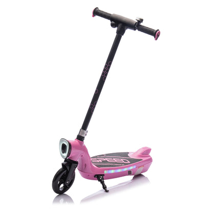 Kids Electric Scooter - 5.59-6.84 MPH, LED Lights, Rear Brake, Kickstand, Ages 6+