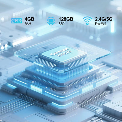 Azeyou 11.6" Full HD Laptop, N4000 (Up to 2.8Ghz) Notebook 4GB Ram,4000Mah, Russian - English Keyboard Language OS 11 Pro System