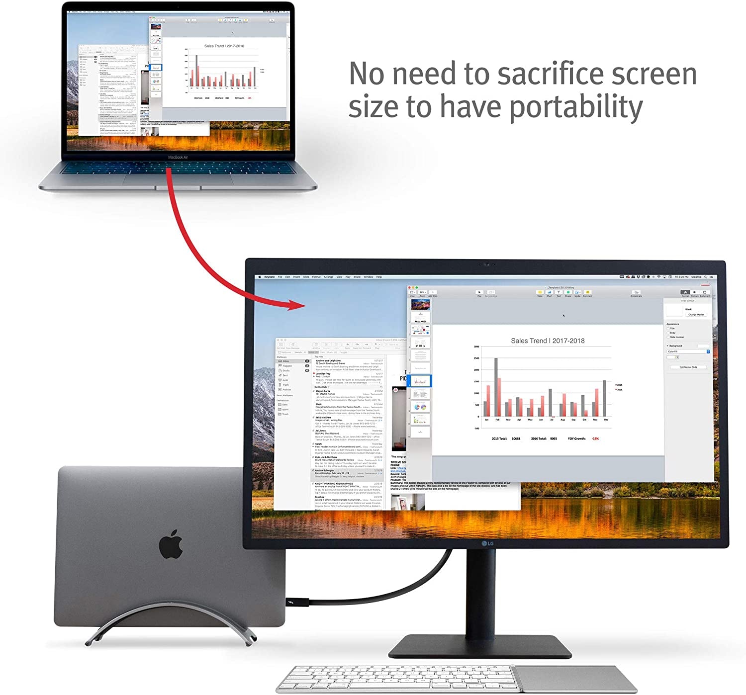 Bookarc for Macbook | Space-Saving Vertical Desktop Stand for Apple Notebooks (Space Grey)*Not Compatible with M1, See Insert Option to Update/Upgrade*