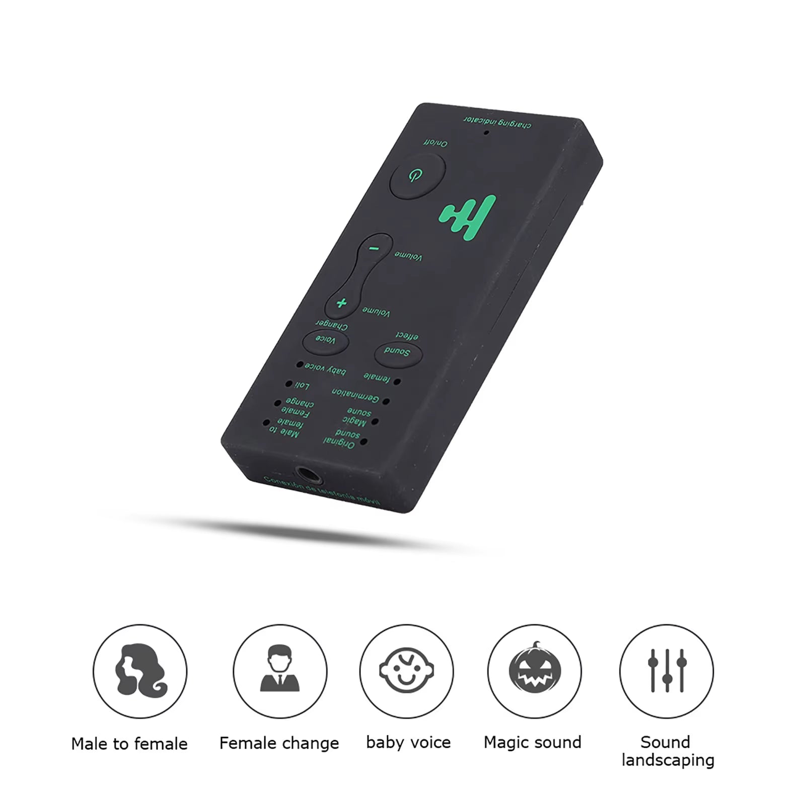 External Sound Card Portable Voice Changer Live Broadcast Sound Card for Mobile Phone PC (English Version) Audio Sound Card