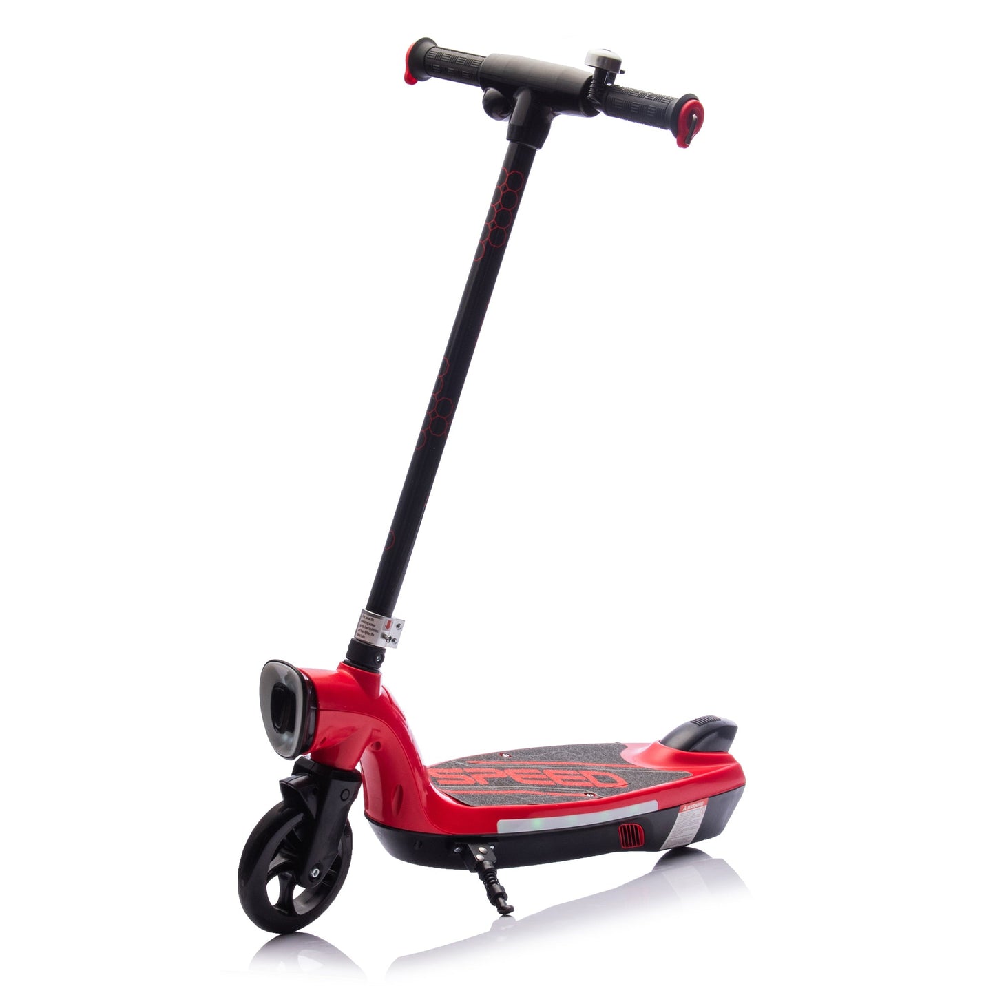 Kids Electric Scooter - 5.59-6.84 MPH, LED Lights, Rear Brake, Kickstand, Bell, Wide Pedal, Ages 6+