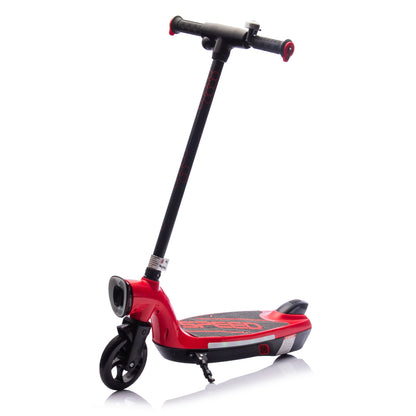 Kids Electric Scooter - 5.59-6.84 MPH, LED Lights, Rear Brake, Kickstand, Bell, Wide Pedal, Ages 6+
