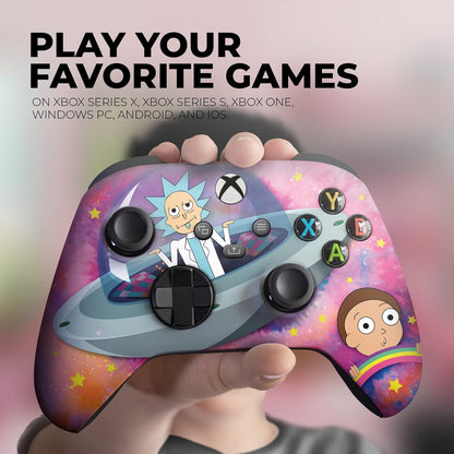 Schwifty Rickky & Mortty Custom X-Box Controller Wireless Compatible with X-Box One/Series X/S Proudly Customized in USA with Permanent HYDRO-DIP Printing (NOT JUST a SKIN)
