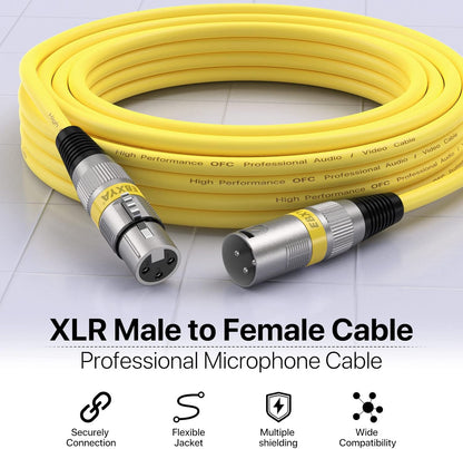 XLR Cable 6 Ft Short 10 Color Packs - Mic Cable with XLR Male to Female Patch Cable,