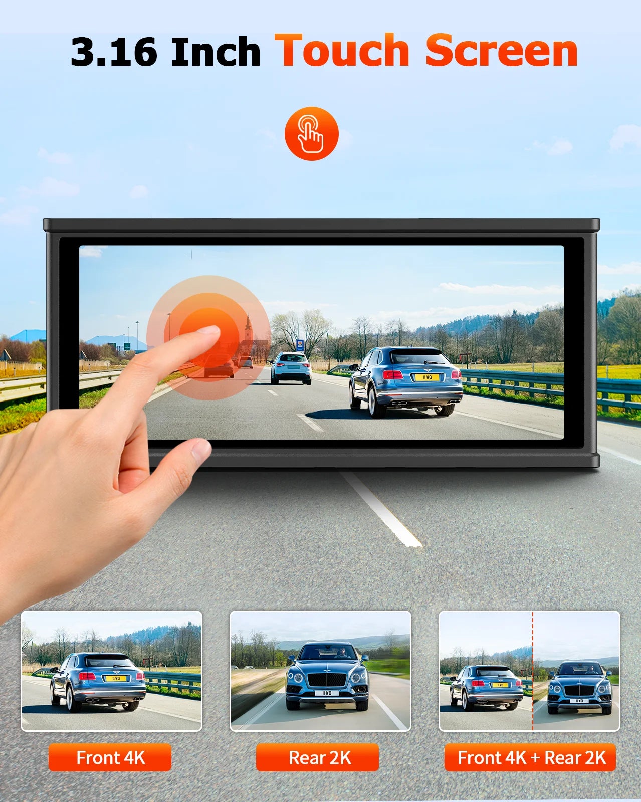 Dash Cam Front and Rear, Dual Car Camera 5Ghz Wifi with GPS, Dash Camera for Cars with 128G SD Card, G-Sensor, APP, Night Vision