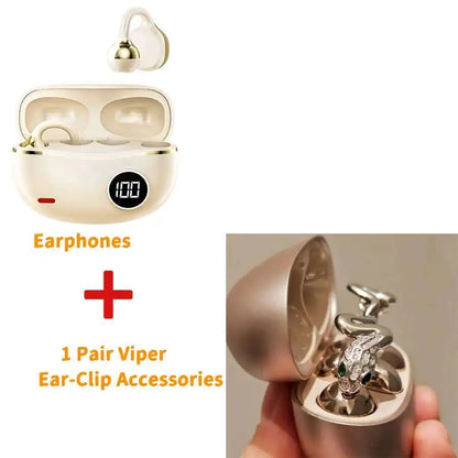 Hi-Fi Stereo Sport Wireless Earbuds Jewelry Clip Customizable Zircon Flash Diamond Ear-Clip Accessories Earphones Suit Girl Gift